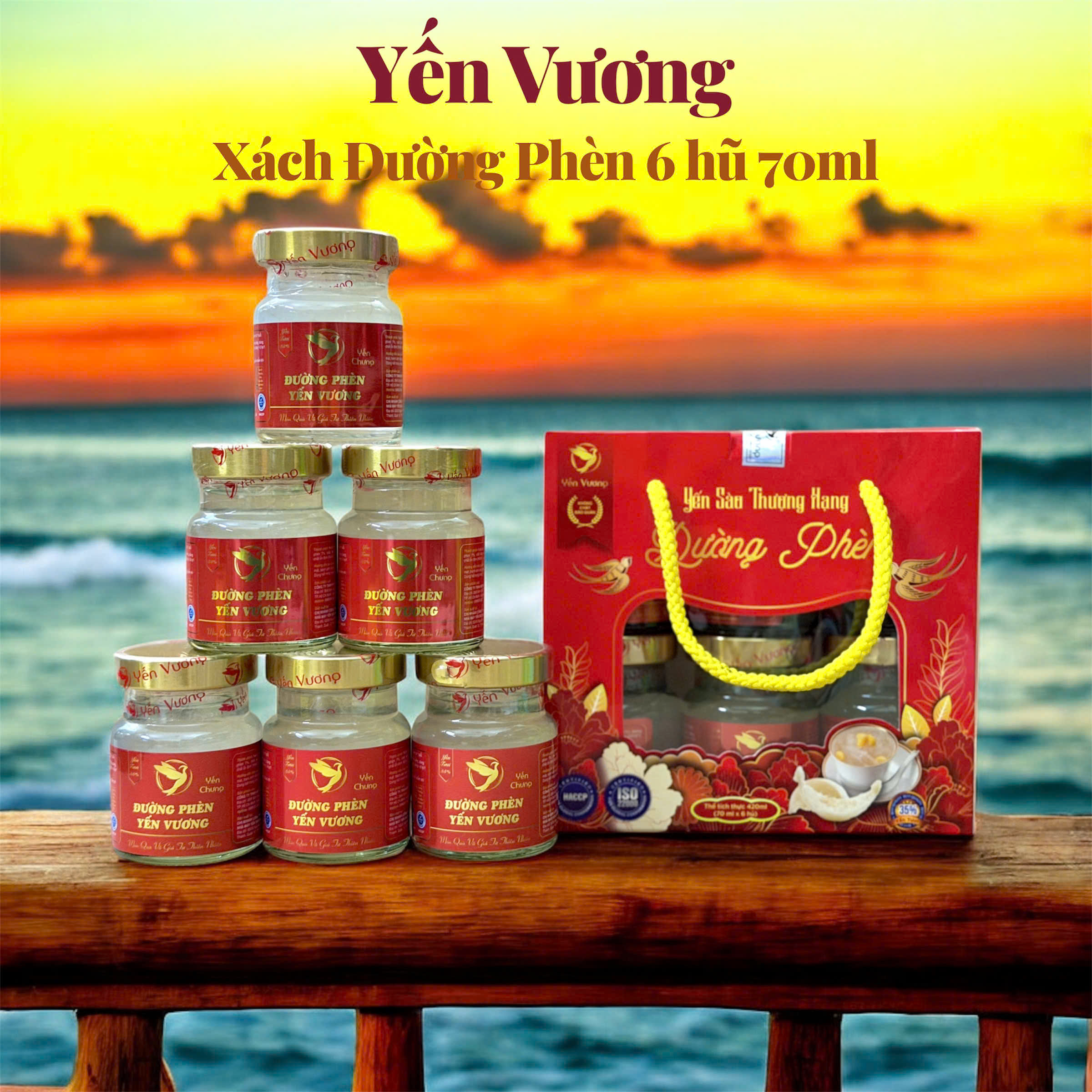 Lốc 6 hũ yến Vương 70ml Đường Phèn